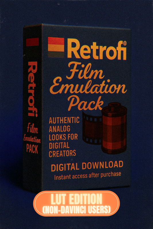 Retrofi Original - Universal NLE Film LUT Pack + Creative Toolkit (Premiere, FCPX, AE, PS, Etc.)